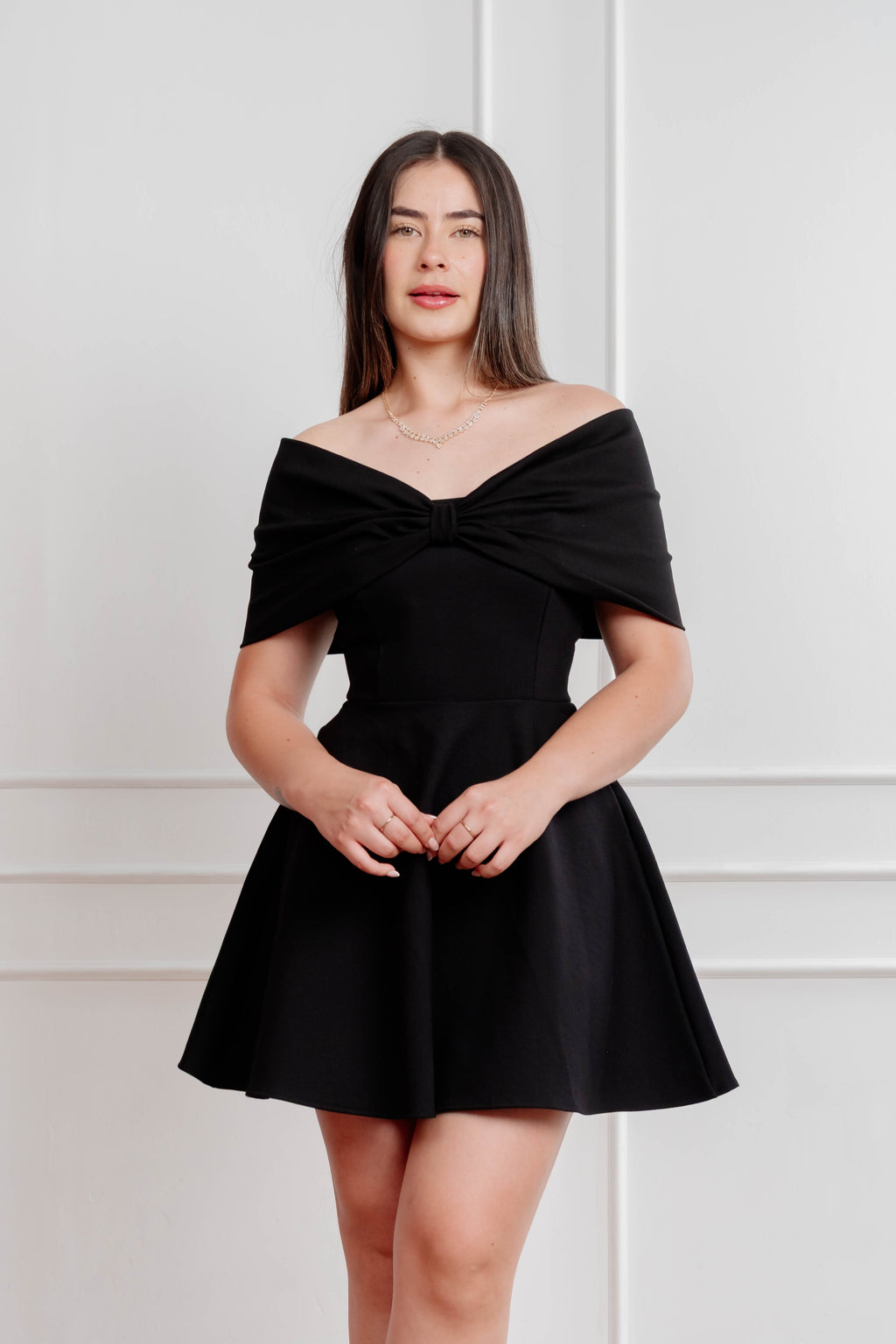 Vestido Sofia #18 Negro con Moño