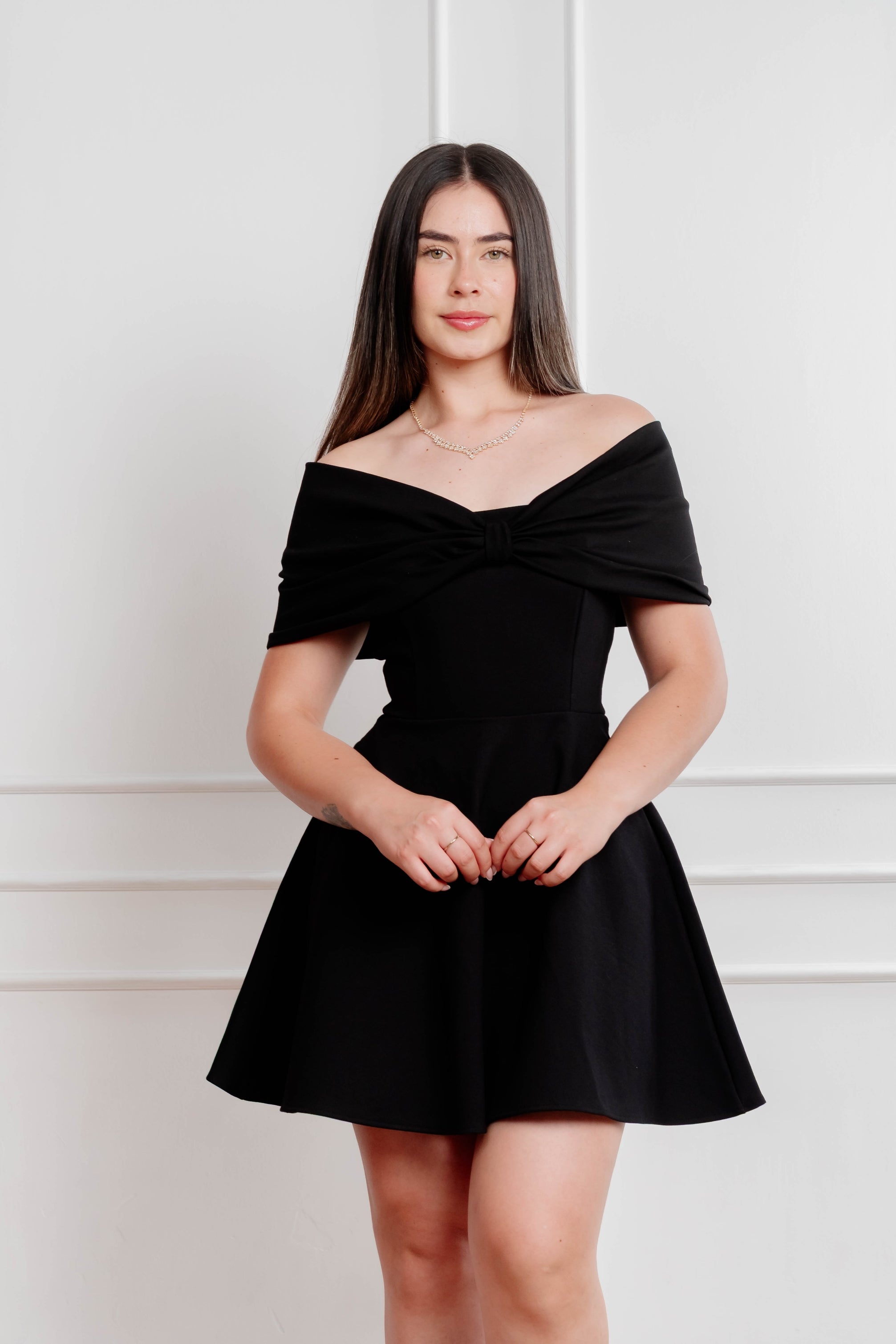Vestido Sofia #18 Negro con Moño