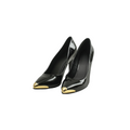 Estilettos Negro Punta Dorada