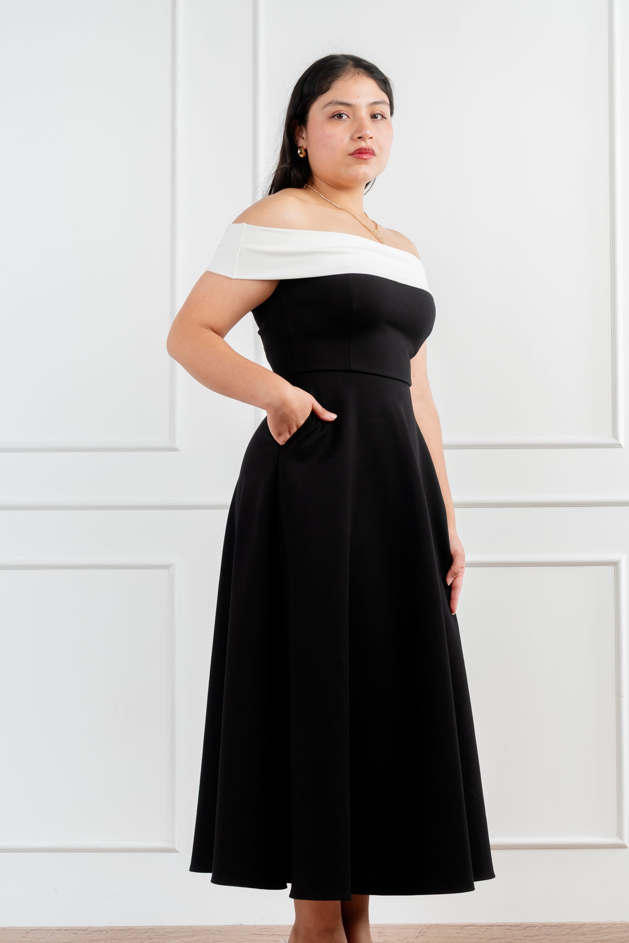 Vestido Sofia #8 Negro y blanco