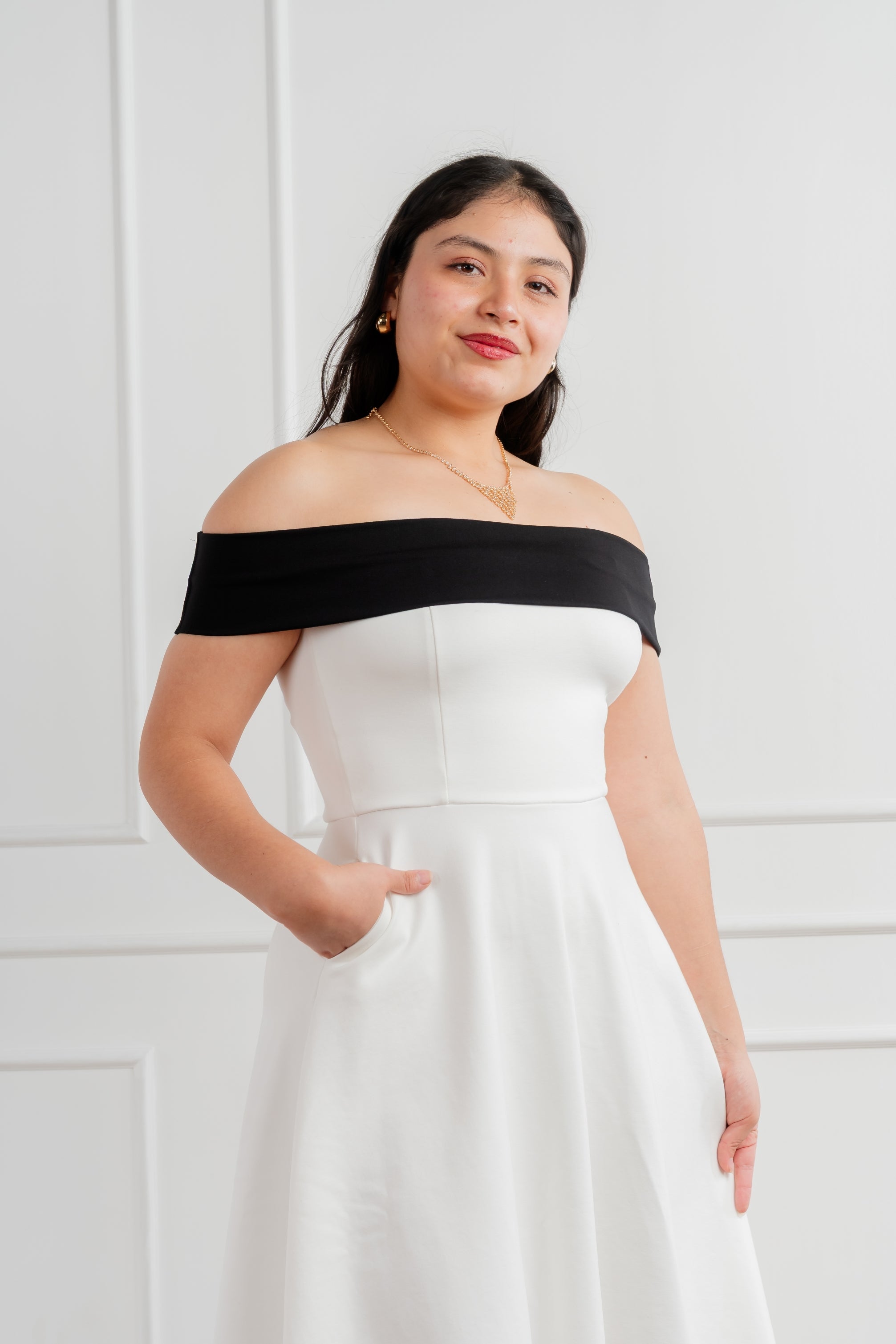 Vestido Sofia #8 Blanco y negro