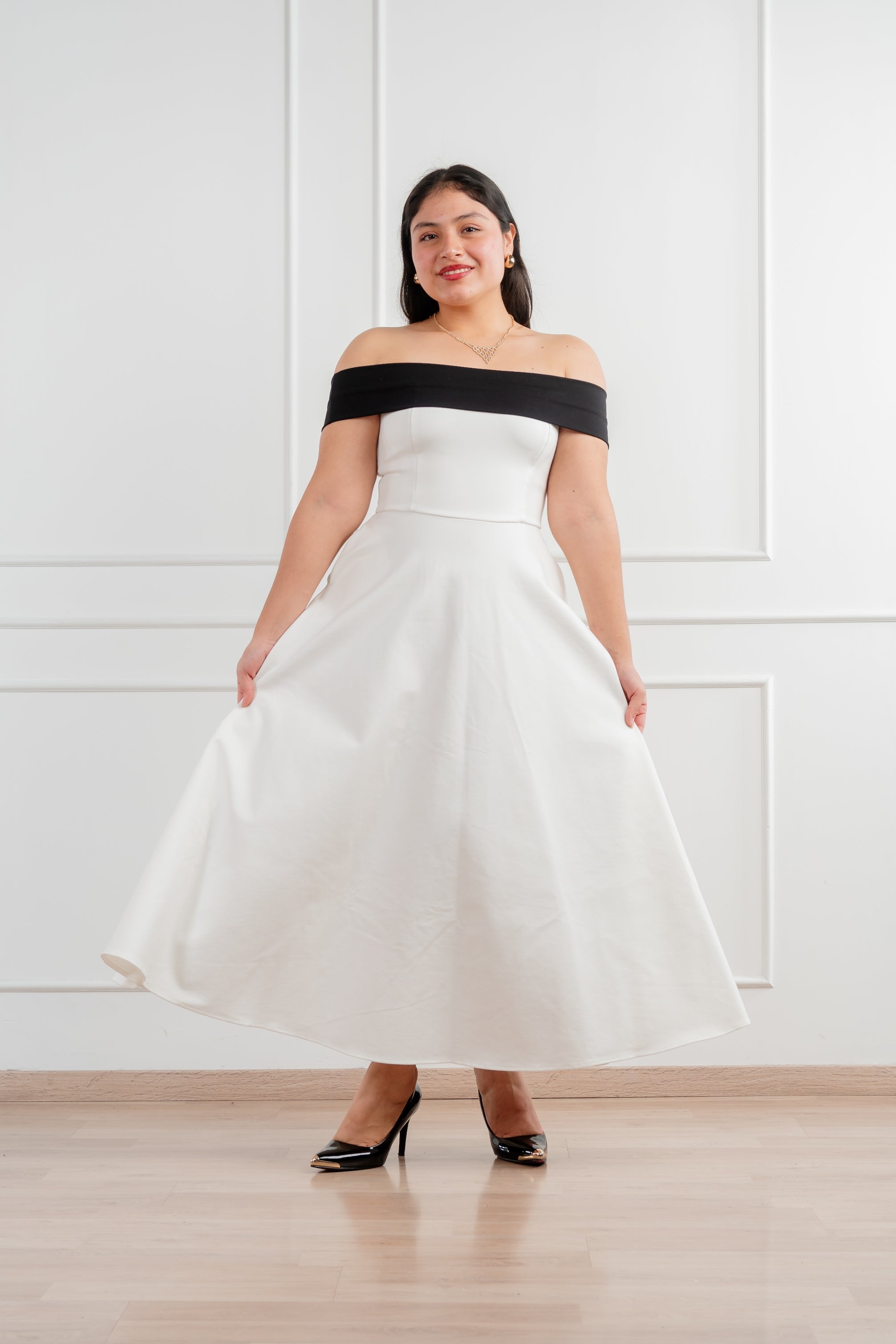 Vestido Sofia #8 Blanco y negro